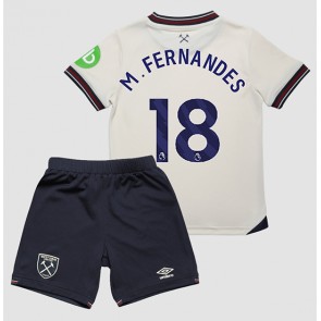 Lacne Dětský Futbalové dres West Ham United Mateus Fernandes #18 2025-26 Krátky Rukáv - Preč (+ trenírky)